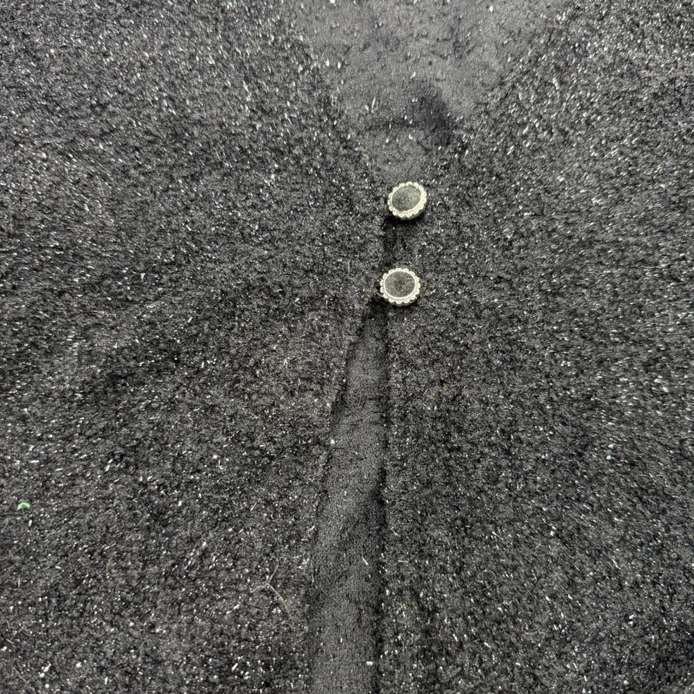Vintage Womens Sz 14 Black Metallic Sweater Cardigan‎ I.N. Studio San Francisco - Picture 8 of 10